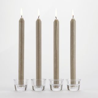 Olive Green Rustic Taper Candles, Set of 4  World Market