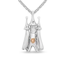 FuFoo Childs Sleeping Beauty Diamond Accent Castle Pendant in 