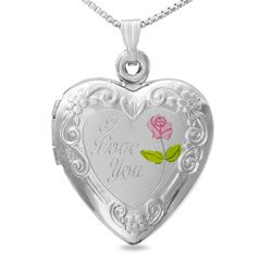 Love You Heart Locket in Sterling Silver   Zales