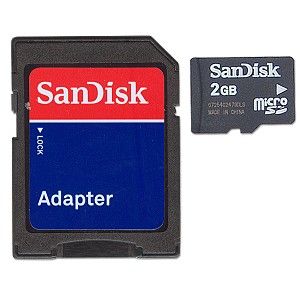 SanDisk 2GB microSD Memory Card w/SD Adapter SanDisk SDSDQ 2048 E11M