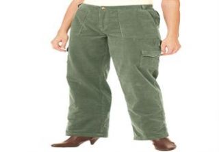Plus Size Pants with cargo pockets in plush fine wale corduroy  Plus 