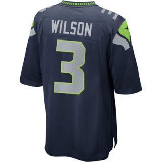 Russell Wilson Youth Jersey Home Navy Game Replica #3 Nike Seattle 