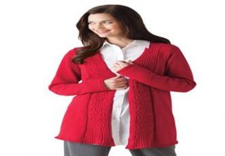 Plus Size Cabled open cardigan  Plus Size cardigan  Woman Within 