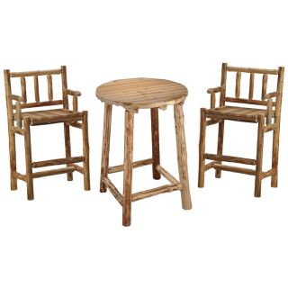 Rush Creek Log Pub Table And Chair Set   490560, Kitchen & Dining at 