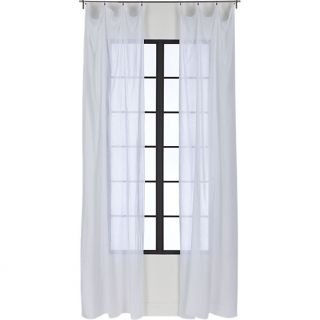 French Belgian white linen panel in curtain panels  CB2