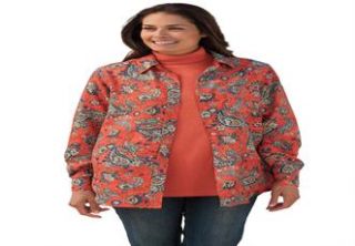 Plus Size Shirt in print moleskin  Plus Size Long Sleeve  Woman 