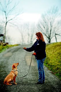 She put more on the line than risking a nip from the 45 pound dog. She 