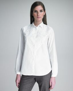 Damask Embroidered Poplin Blouse   Bergdorf Goodman