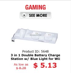 GAMING PID 5648 3 in 1 Double Battery Charge Station with 