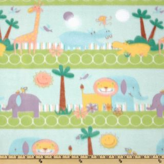 Novelty Fleece Animal Stars Mint   Discount Designer Fabric   Fabric 