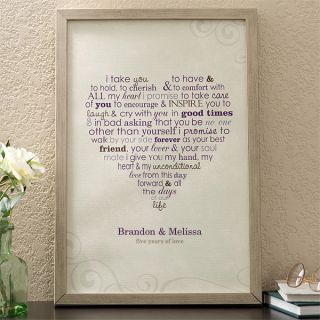 11696   Wedding Vows Personalized Canvas Art   Champagne Frame