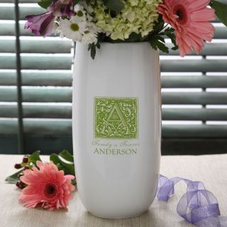 5309   Floral Monogram Personalized Vase 