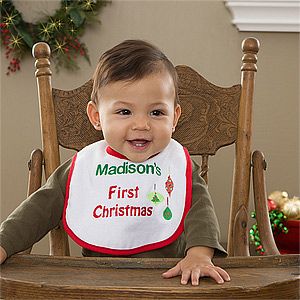 My First Christmas Embroidered Bib   On Sale Today