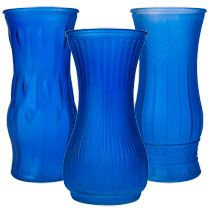 Home Floral Supplies & Decor Vases, Bowls & Containers Embossed Blue 