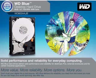 WD Blue WD800AAJB 80GB Desktop Hard Drive   3.5, 7200 RPM, ATA 100 