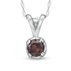 CT. Enhanced Red Diamond Solitaire Pendant in 14K White Gold 