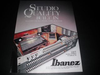 Ibanez Music Mixers   Kajem Studio Gladwyne Pa 1985 Magazine Print Ad