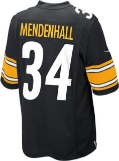 Rashard Mendenhall Jersey Home Black Game Replica #34 Nike Pittsburgh 