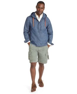 Chambray Popover Packable Jacket   Brooks Brothers