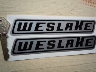 WESLAKE Black & Silver Stickers 150mm Speedway Group C