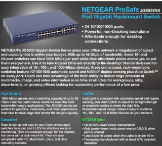 Netgear ProSafe 24 Port Gigabit Rackmount Switch Product Details