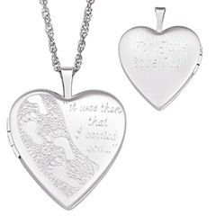 Engraved Footprints Heart Locket in Sterling Silver (2 Lines)   Zales