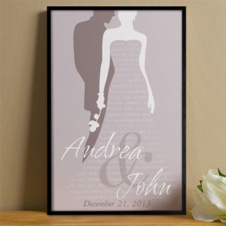 9449   Bride & Groom Silhouette© Personalized Canvas Art 