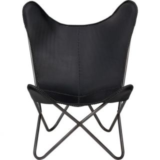 1938 black leather butterfly chair in chairs  CB2