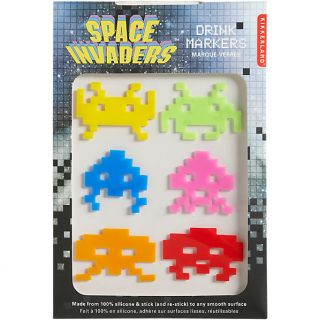 space invaders drink markers set of 6 in bar accessories  CB2