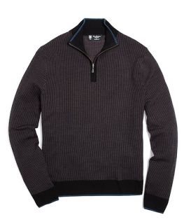 Country Club Saxxon Jacquard Half Zip Sweater   Brooks Brothers