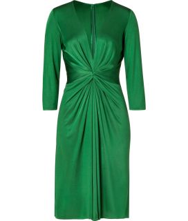 Issa Green 3/4 Sleeve Gathered Silk Jersey Dress  Damen  Kleider 
