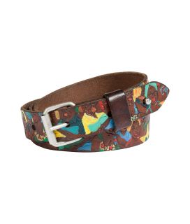 Dukes Brown Tropicana Colorful Vintage Belt    (sold 