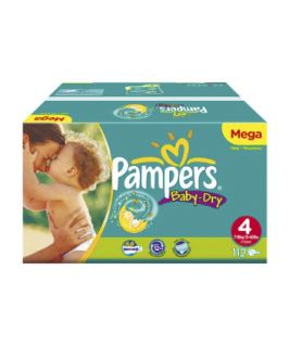 Pampers Baby Dry Maxi Size 4 Nappies 112 Pack  (9 20lbs/4 9kg 