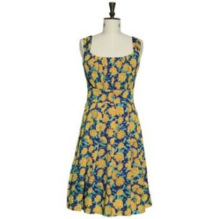Saltwater Yellow/Blue Chrysanthemum Parasol Dress