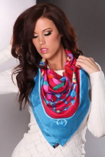 Blue Belt Printed Pattern Silk Scarf @ Amiclubwear scarf Online Store 