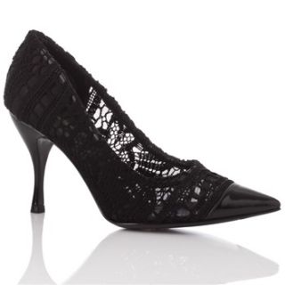Dolce & Gabbana Black Lace Court Shoes 9.5cm Heel