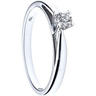 Pretty Solo Silver Solitaire Diamond Ring
