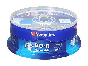 .ca   Verbatim 25GB 6X BD R 25 Packs Spindle Disc Model 97457