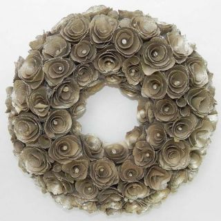 Wood Rose Wreath at Brookstone—Buy Now