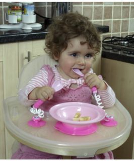 Stay Put Cutlery & Bowl Set Pink   sets   Mothercare