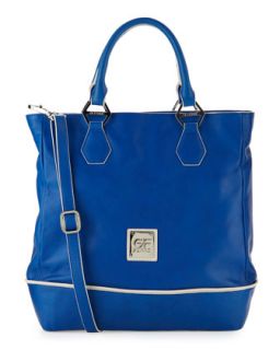 Two Tone Leather Tote Bag   
