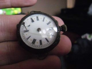 old vintage solid silver trench watch steampunk or spare