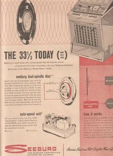 Seeburg 33 1/3 Stereo Seven juke box 1960 Ad