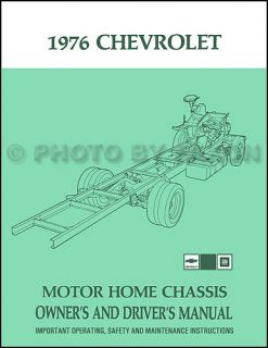1976 Chevrolet Motor Home Chassis Owners Manual Chevy P30 Motorhome 