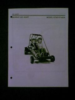 MURRAY GO KART MODEL GT60101X92A OWNERS PARTS MANUAL