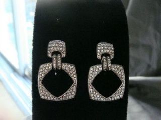 NADRI silver tone swarowski elements crystal earrings.