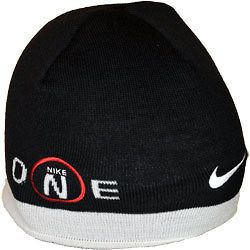 Nike Golf Tour Knit Hat   black with white