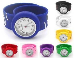 Girls/Kids/Boy​s Silicone Snap/Slap On Watch. Fits All Wrists. Water 