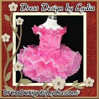 133S Flower Girl Pink Glitz Glamour Grand Pageant Easter Party Dress 8 