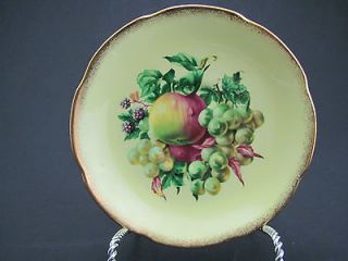 Royal Grafton Yellow Saucer with Fruit Fine Bone China Made in England